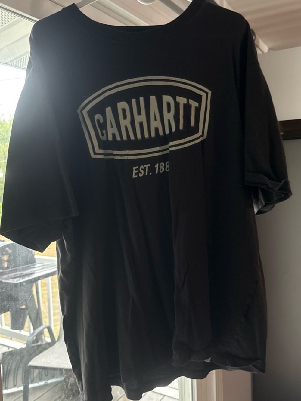 Carhartt Black Short-Sleeve Tee with Cream Logo